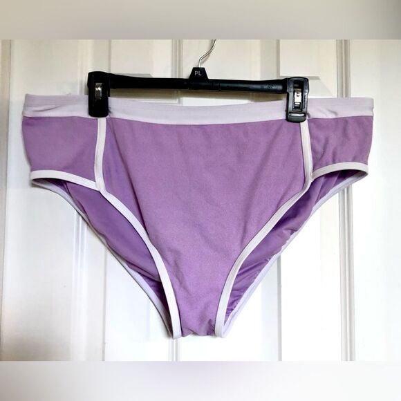 KONA SOL - NWT - L Sz 2X Terry-Textured High Waist, High Leg Bikini Bottoms - Picture 4 of 15
